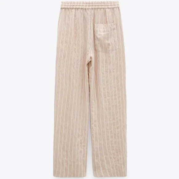 Zara Striped Textured Weave Pants - Picture 4 of 12
